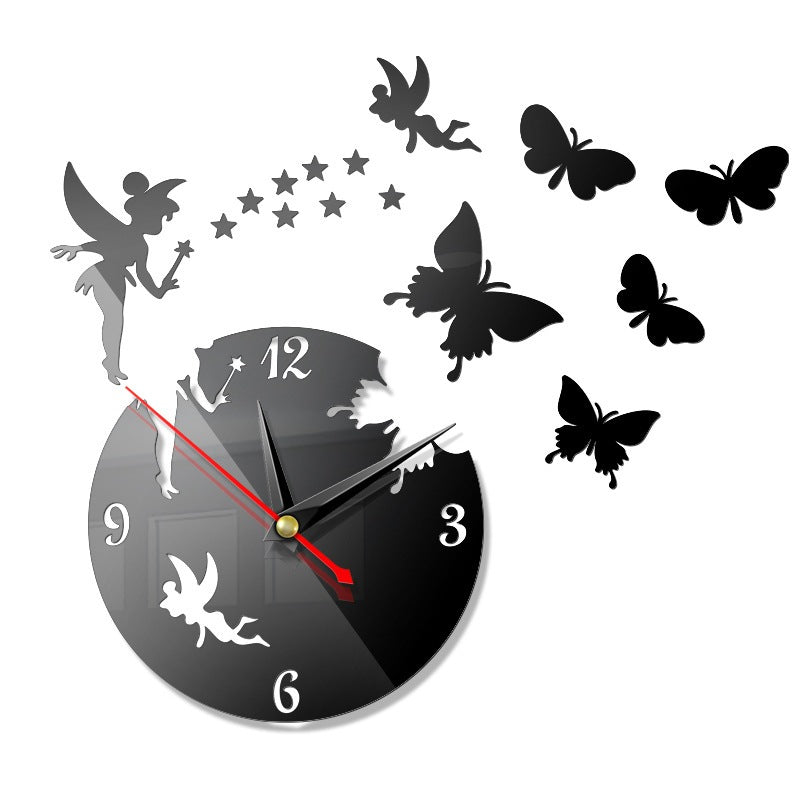 3D Fairy Wooden Wall Clock