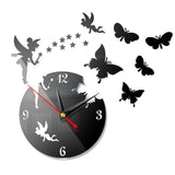 3D Fairy Wooden Wall Clock