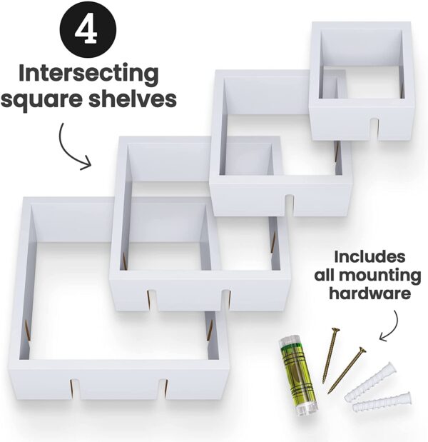 Set Of 4 Cube Intersecting Shelf (WS-116)