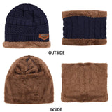 Wool Textured Cap & Neck Warmer Combo Adjustable Unisex For Adults & Childs