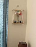 Macrame Wall Hanging Wooden Shelves