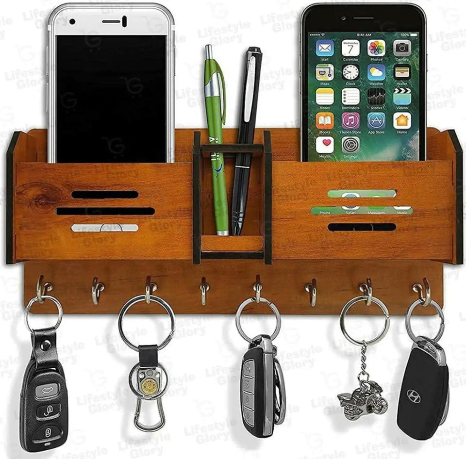 Beautiful Wooden Key and Mobile Holder