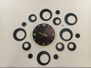 3D Circle Wooden Wall Clock