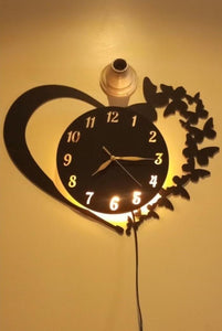 Heart Wooden Wall Clock With Premium Quality Of Light