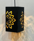 Floral Cutouts Wooden Ceiling Lamp