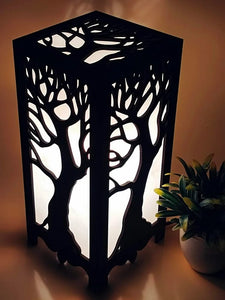 3D Tree Design Wooden Table Lamp