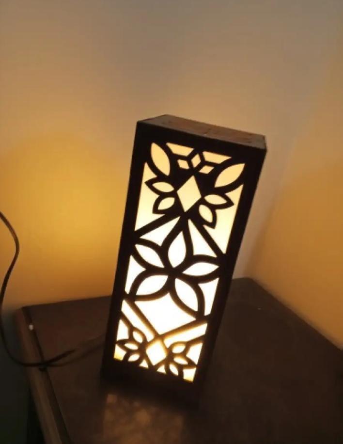 3D Wooden Floral Table Lamp