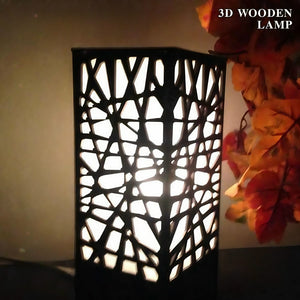 Intricate Design Wooden Desk Lamp