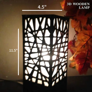 Intricate Design Wooden Desk Lamp