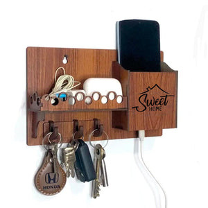 Sweet Home Key Holder with Phone and Accessory Storage