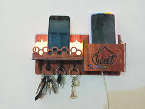 Sweet Home Key Holder with Phone and Accessory Storage