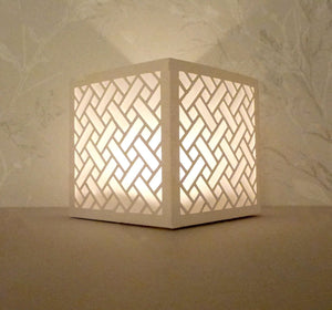 Modern Basketweave Tealight table Lamp