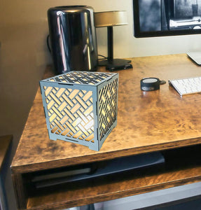 Modern Basketweave Tealight table Lamp