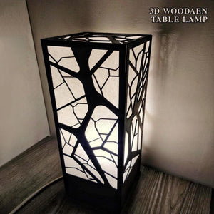 Artistic Shadow-Casting Wooden Lamp