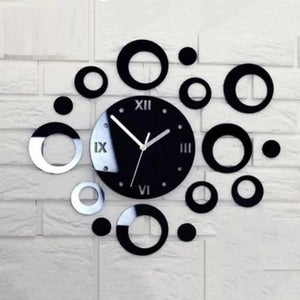 3D Circle Wooden Wall Clock