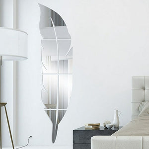 Silver Acrylic Leaf Mirror