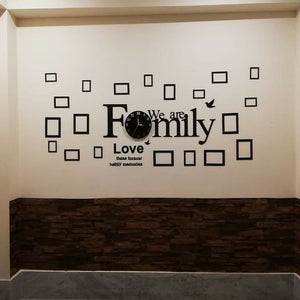 3D Family Wooden Wall Clock With Frames